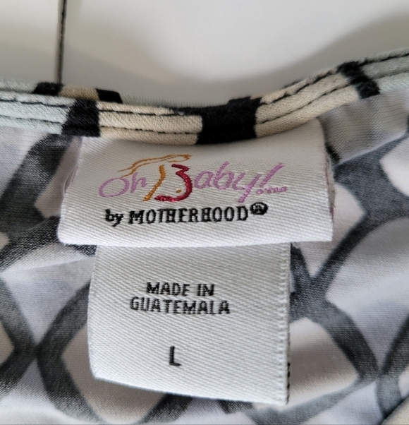 Oh Baby Blue Geometric Patterned Wrap V Neck Office Wear Maternity Top - Picture 3 of 8